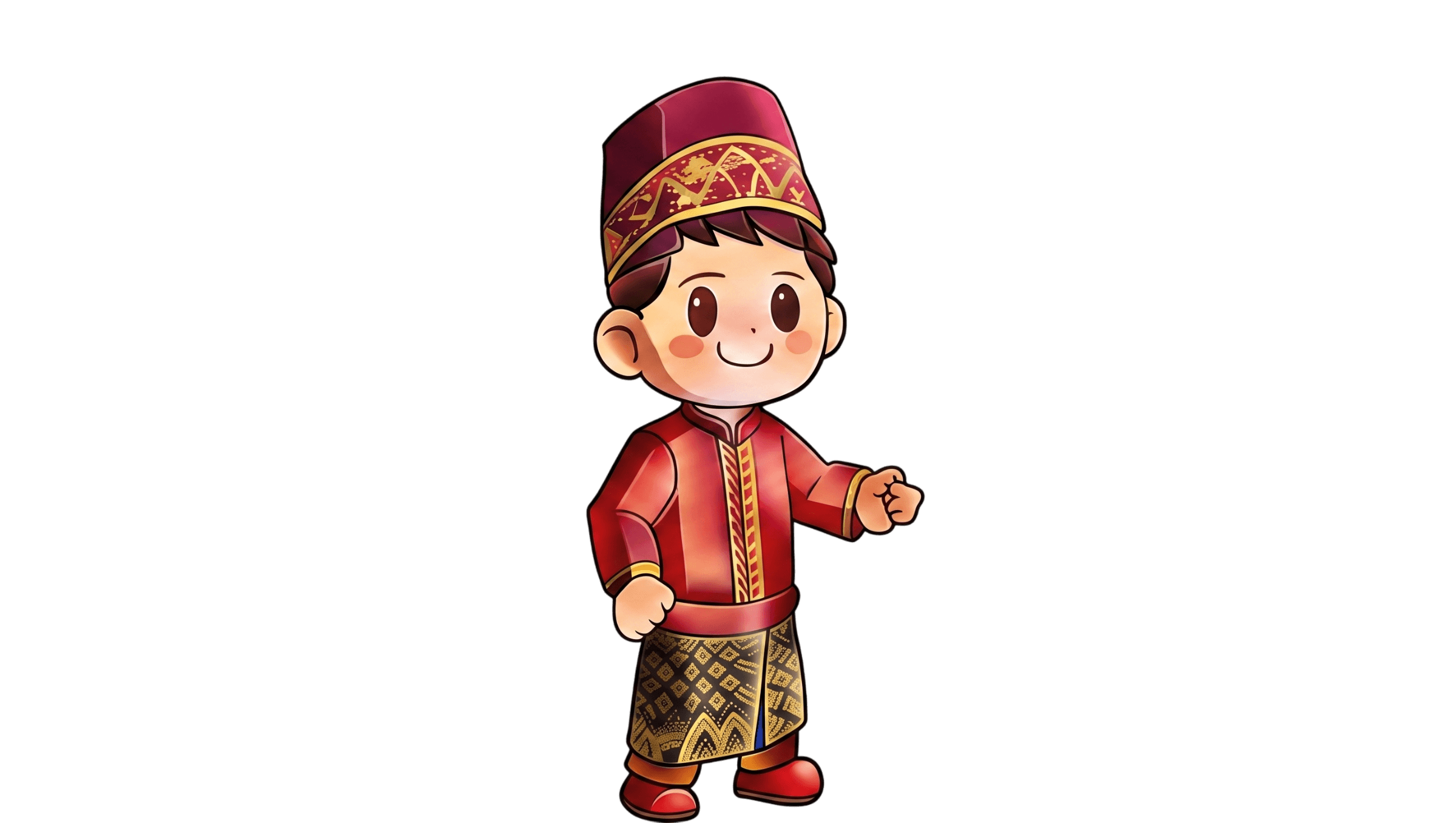 Maskot Anak Laki-laki Adat Melayu